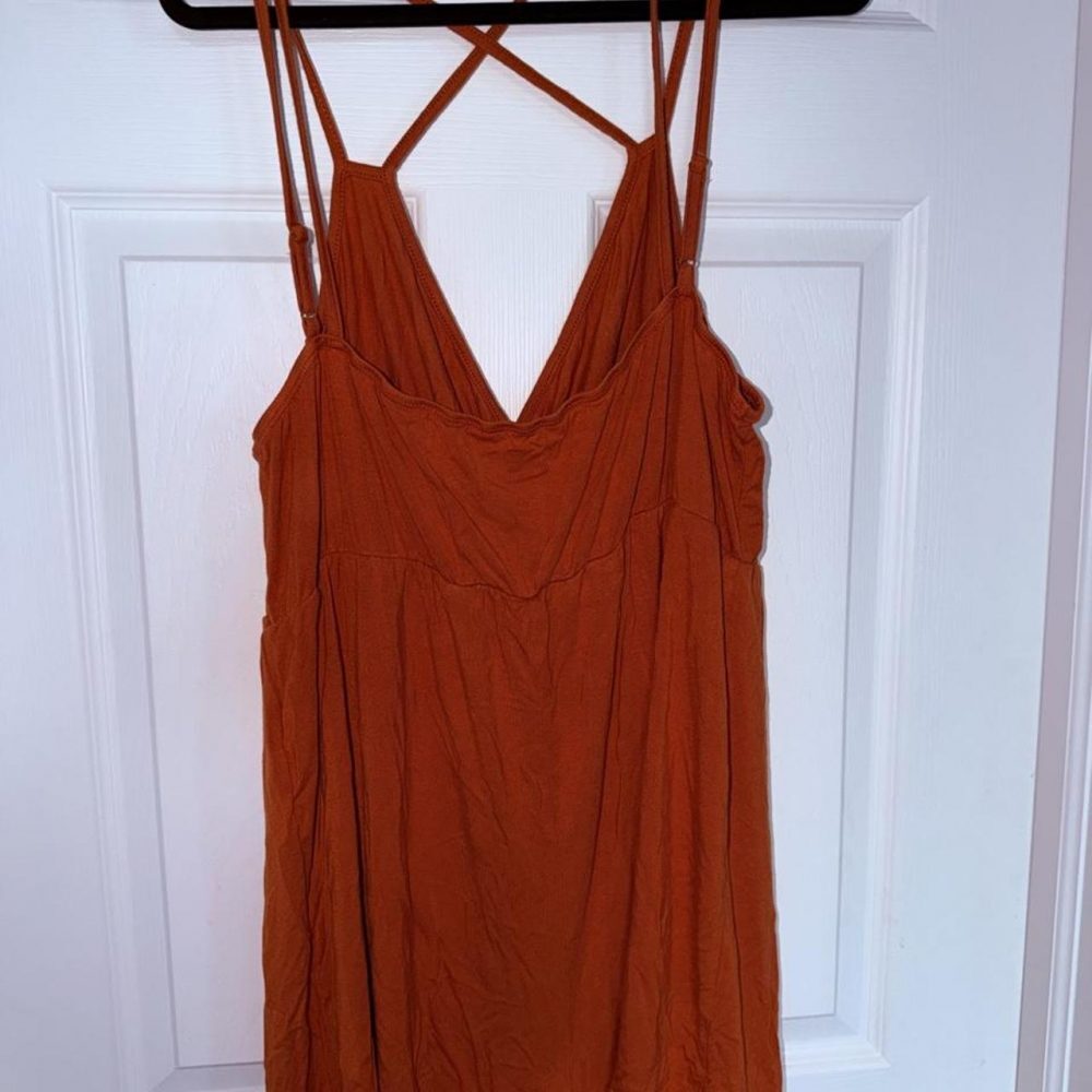 SHEIN orange mini dress with criss-cross straps, size XL #minidress #summer